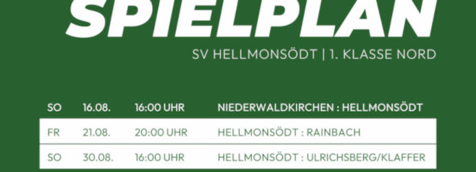 Spielplan Fußball Kampfmannschaft Herbst 2026